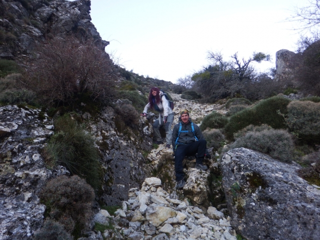  Descending the hiking route 